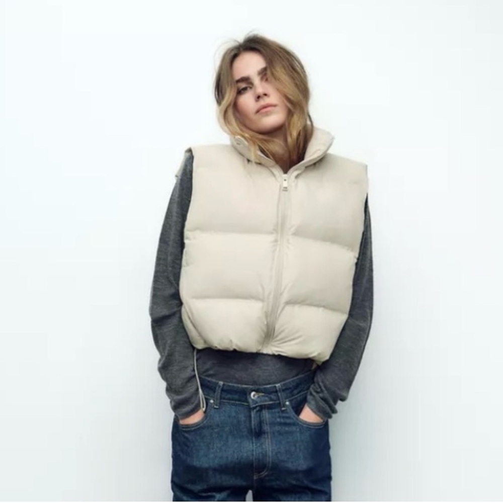 Zara Cropped Puffer Vest